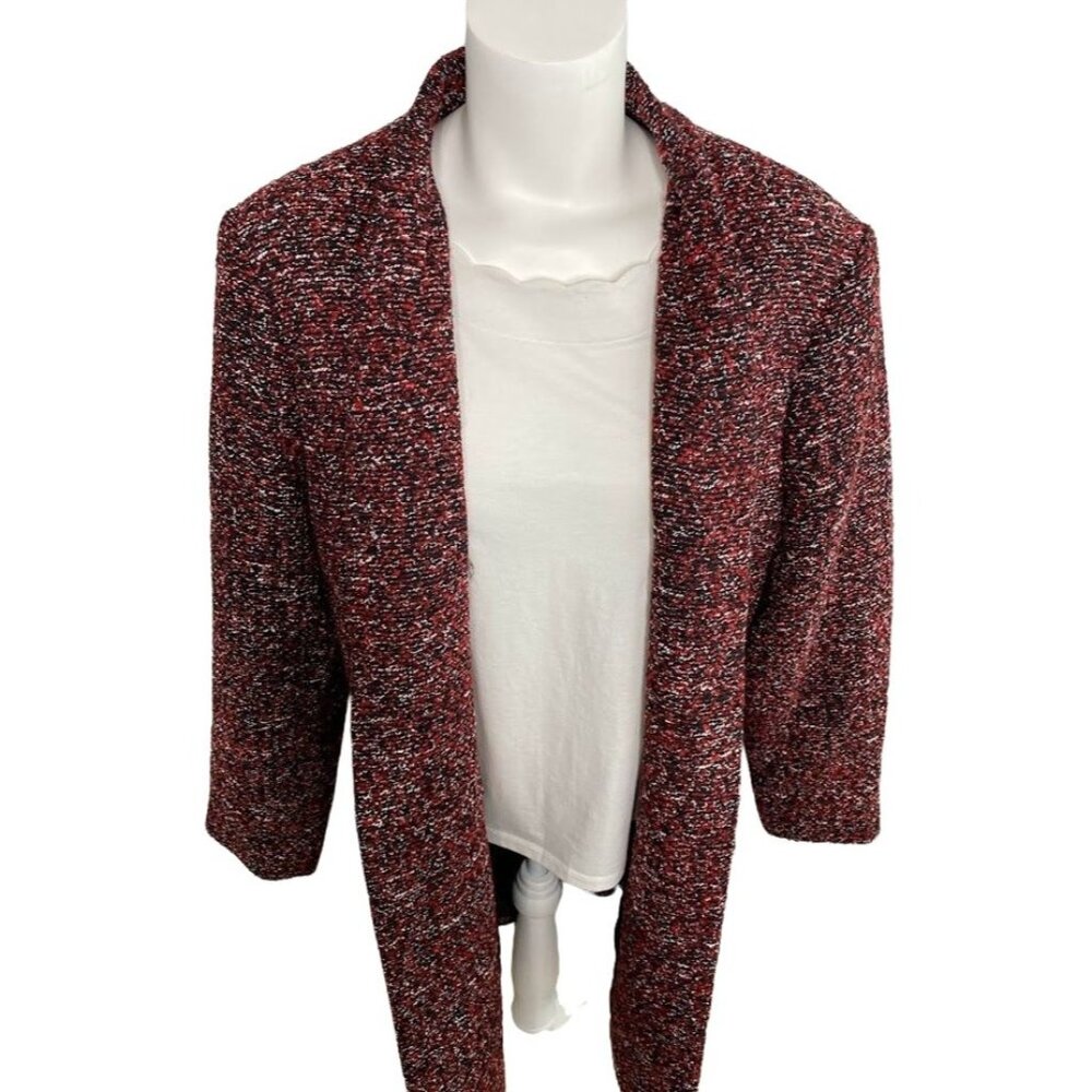Calvin Klein Blazer Jacket Women's 18W 2X Tweed Menswear-Style Long-Length NEW - Picture 4 of 15